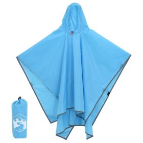 Rain Poncho with Hood 2-in-1 Design Blue 87.8"x57.1"
