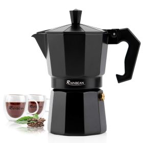 Stovetop Espresso Maker RAINBEAN 6-Cup Espresso Cup Moka Pot Classic Cafe Maker Percolator Italian Coffee Maker Italian Espresso for Gas or Elect